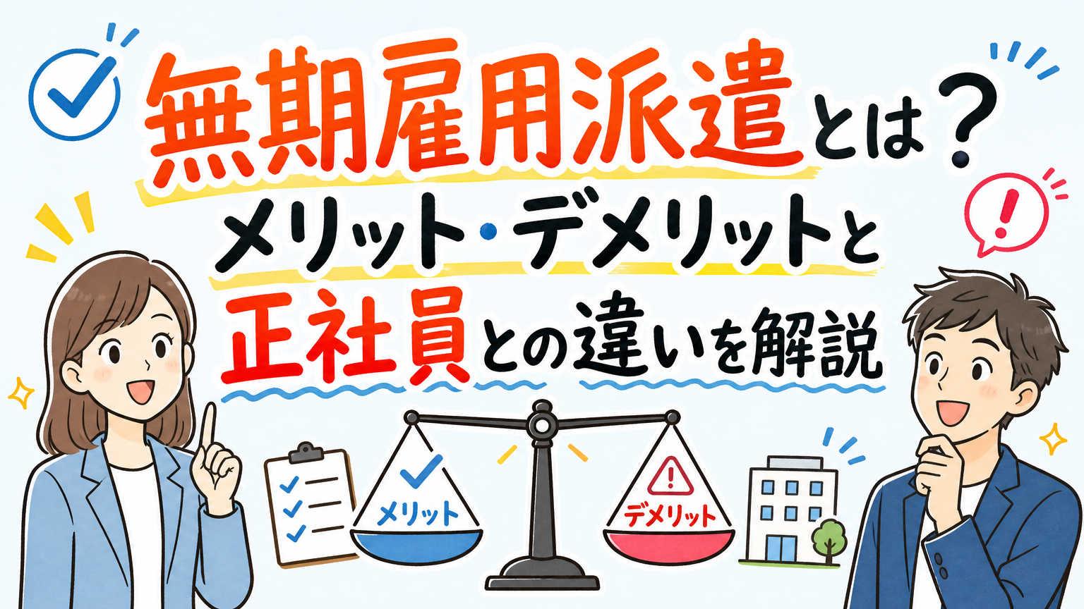 無期雇用派遣とは？メリット・デメリットから正社員との違いも解説