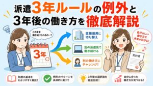派遣法の3年ルールとは？例外や抜け道はある？派遣社員の3年後の働き方についても紹介