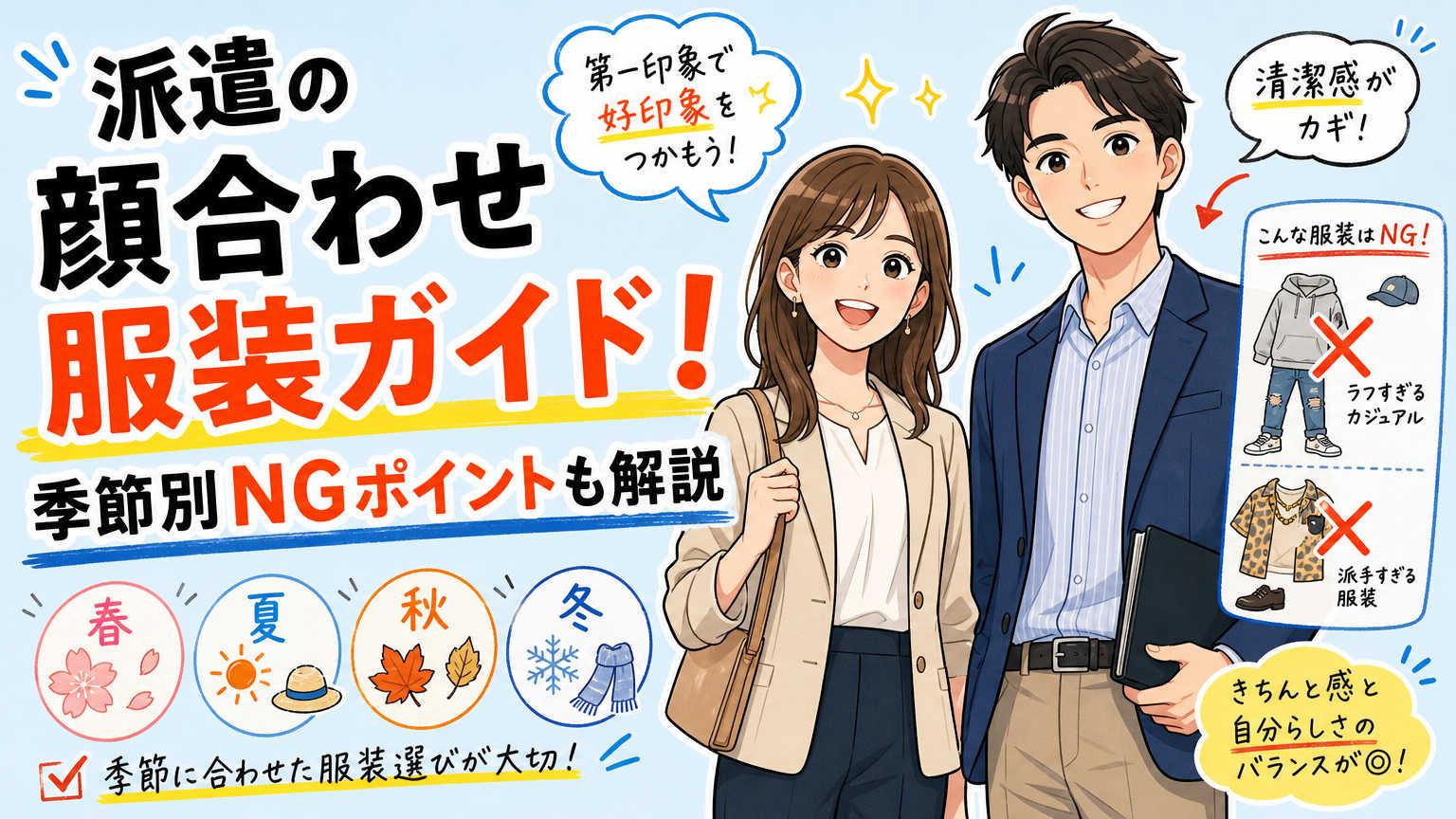 派遣の面接（登録会・顔合わせ）の服装は？季節ごとの服装や気を付けるポイントを解説
