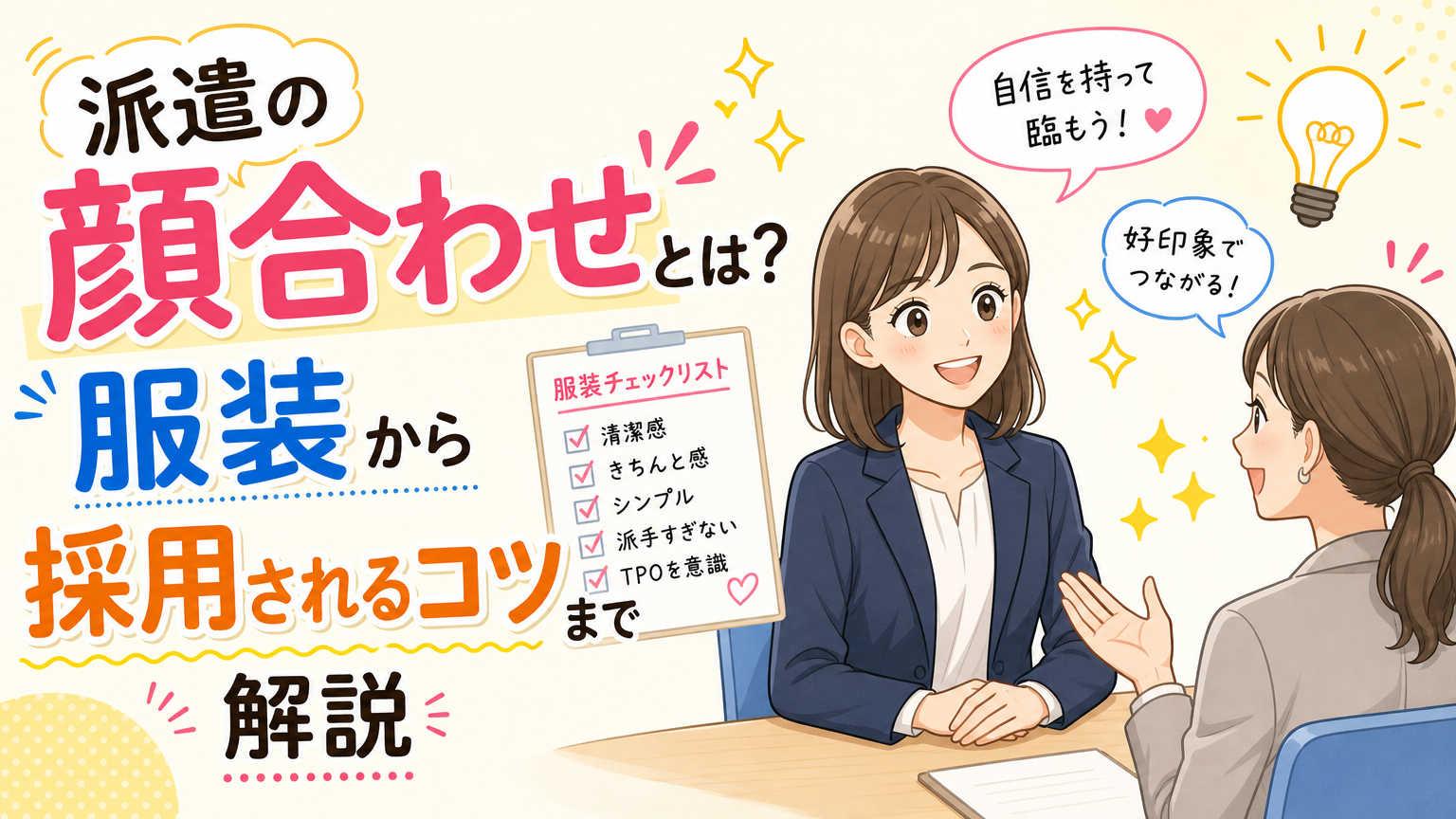 派遣の顔合わせとは？当日の服装から採用されるためのコツを解説