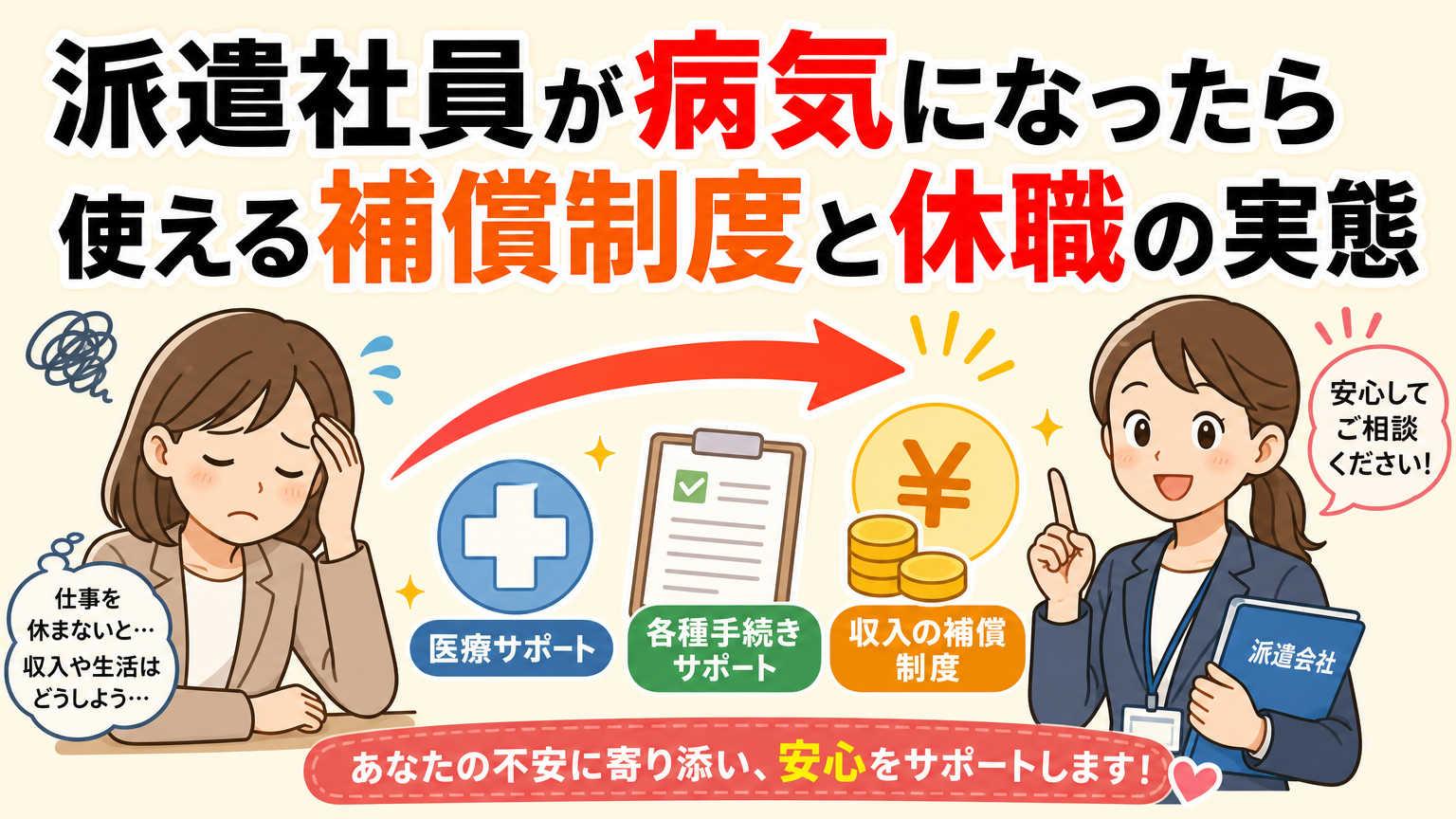 派遣社員が病気になったら休職できる？休業補償や傷病手当はもらえる？