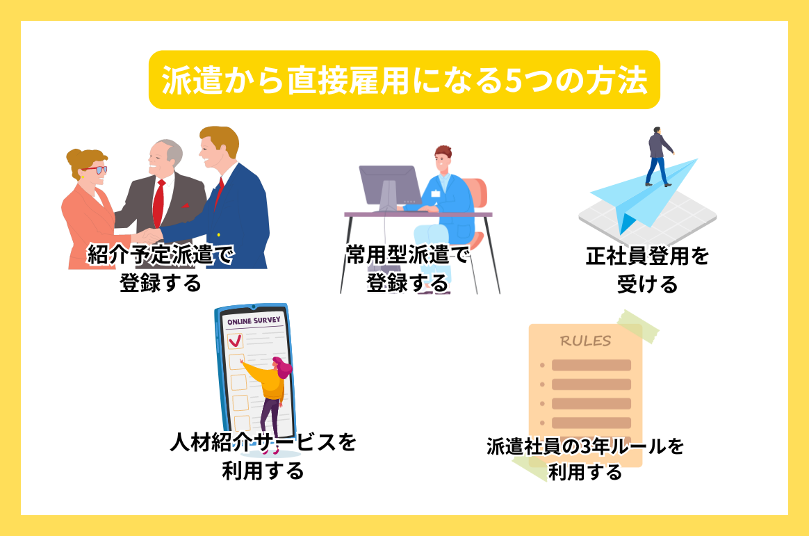 派遣から直接雇用になる5つの方法