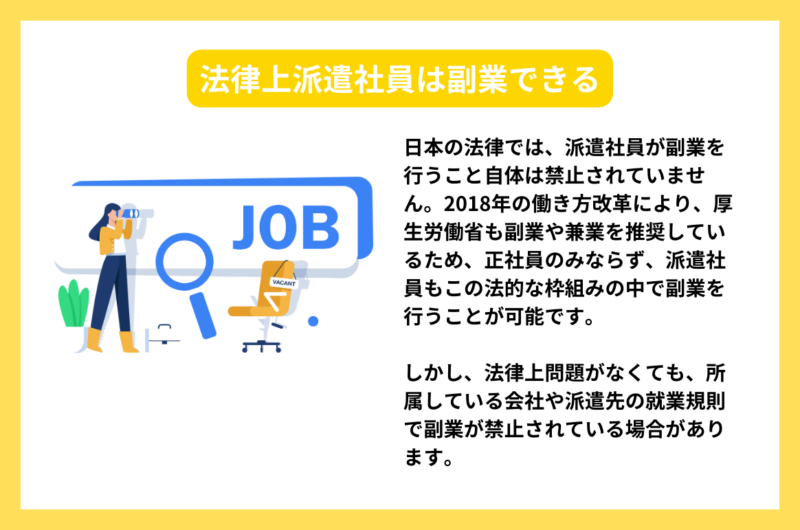 法律上派遣社員は副業できる