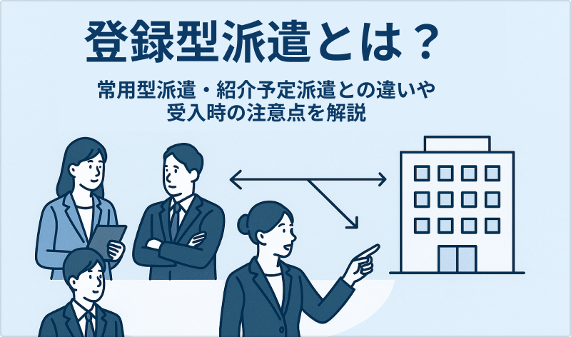 登録型派遣とは？常用型派遣・紹介予定派遣との違いや受け入れ時の注意点を解説