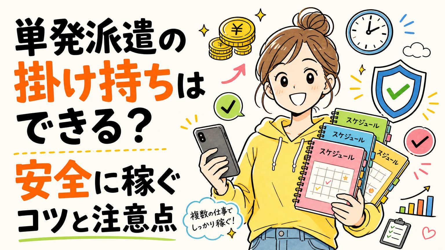 単発派遣は掛け持ちできる？複数の派遣会社で働くコツと注意点
