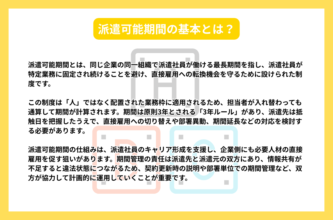 派遣可能期間の基本とは？