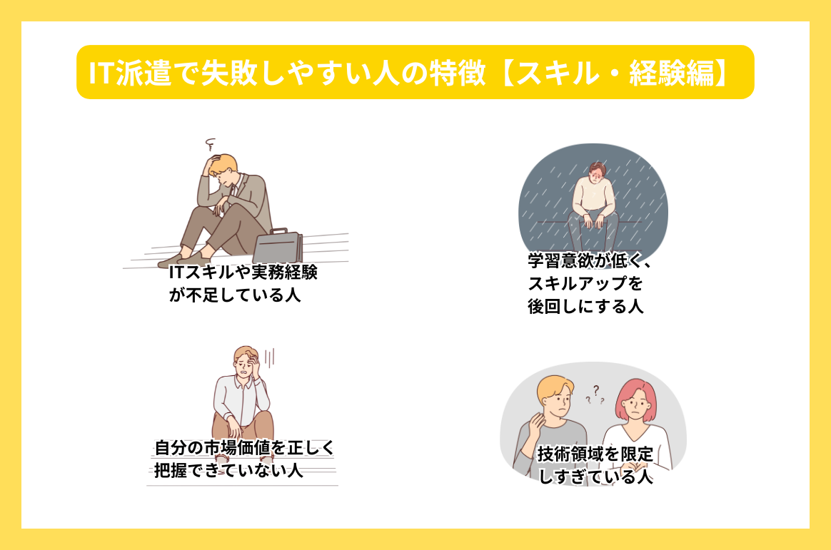 IT派遣で失敗しやすい人の特徴【スキル・経験編】