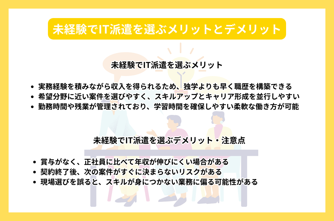 未経験でIT派遣を選ぶメリットとデメリット
