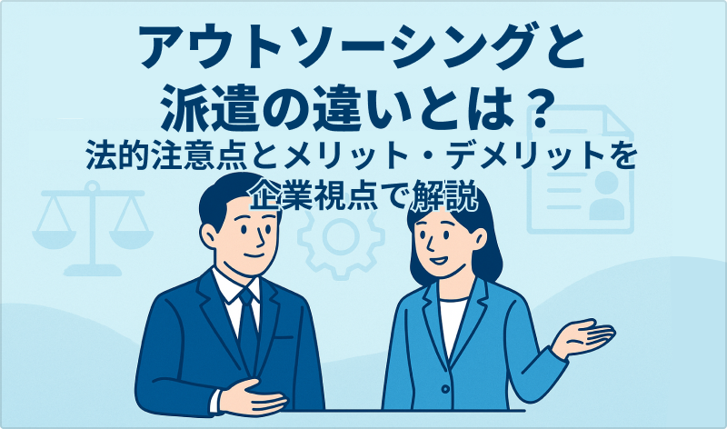 アウトソーシングと派遣の違いとは？法的注意点とメリット・デメリットを企業視点で解説