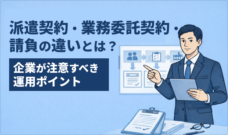 派遣契約・業務委託契約・請負の違いとは？企業が注意すべき運用ポイント