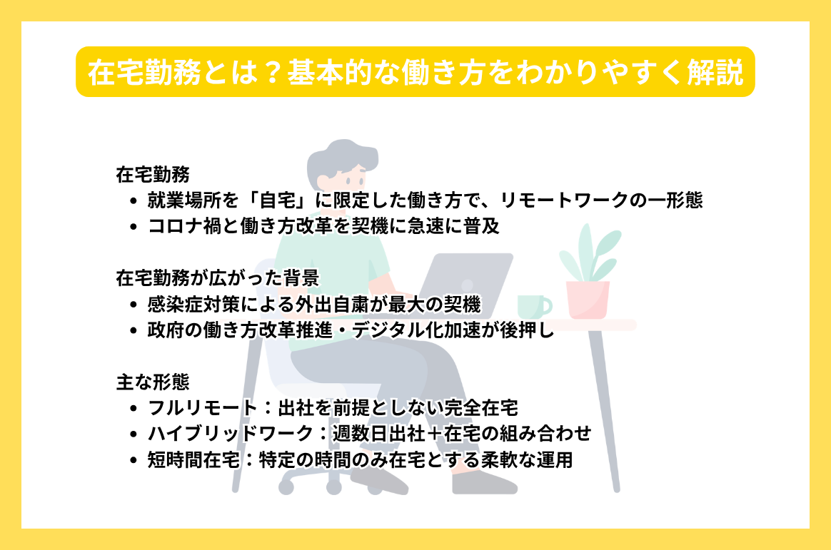在宅勤務とは？基本的な働き方をわかりやすく解説