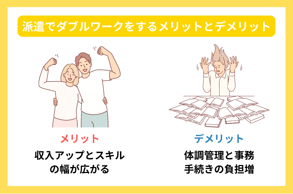 派遣でダブルワークをするメリットとデメリット