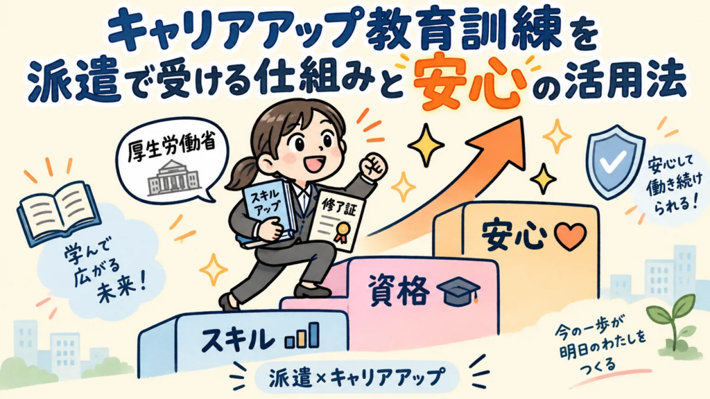 派遣社員のキャリアアップ教育訓練とは？対象者・研修内容・給与・実施ルールをわかりやすく解説