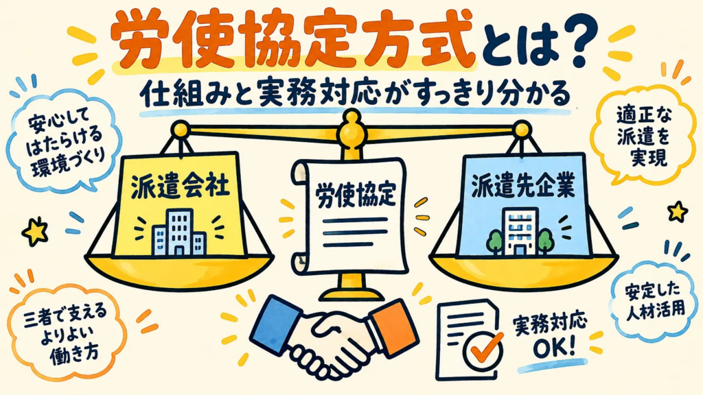 労使協定方式とは？派遣先均等・均衡方式との違いや賃金の決め方をわかりやすく解説