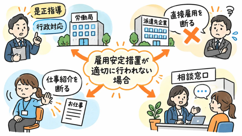 雇用安定措置が適切に行われない場合はどうなる?