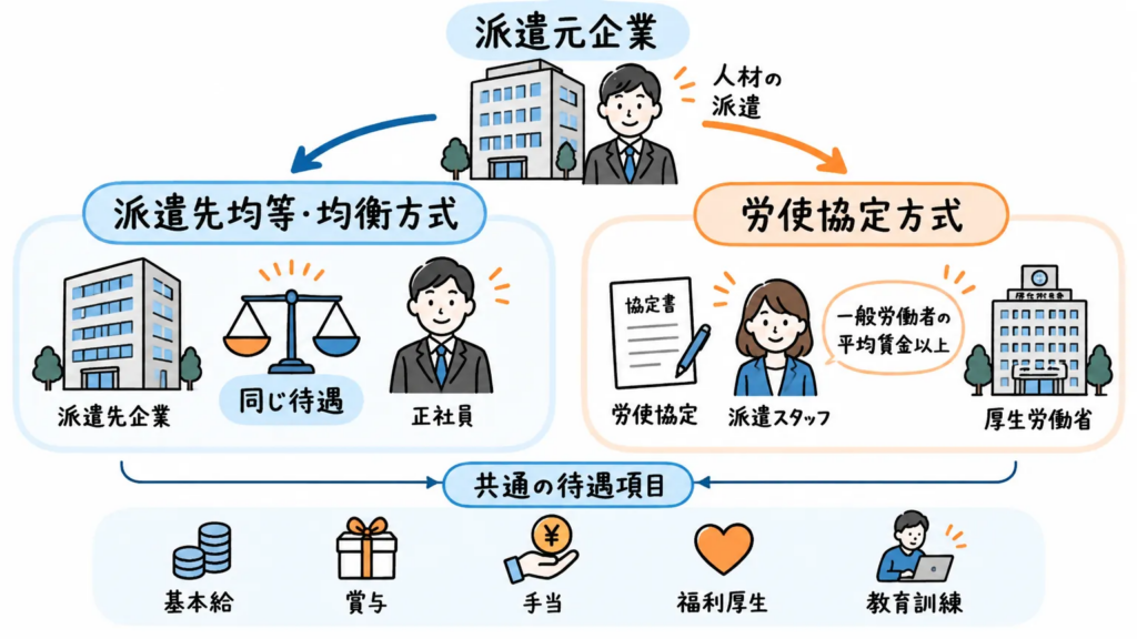 派遣労働者の待遇を決める2つの方式