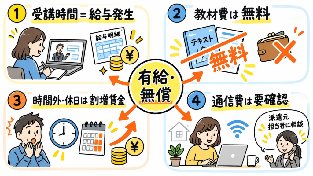 キャリアアップ教育訓練中の給与と費用