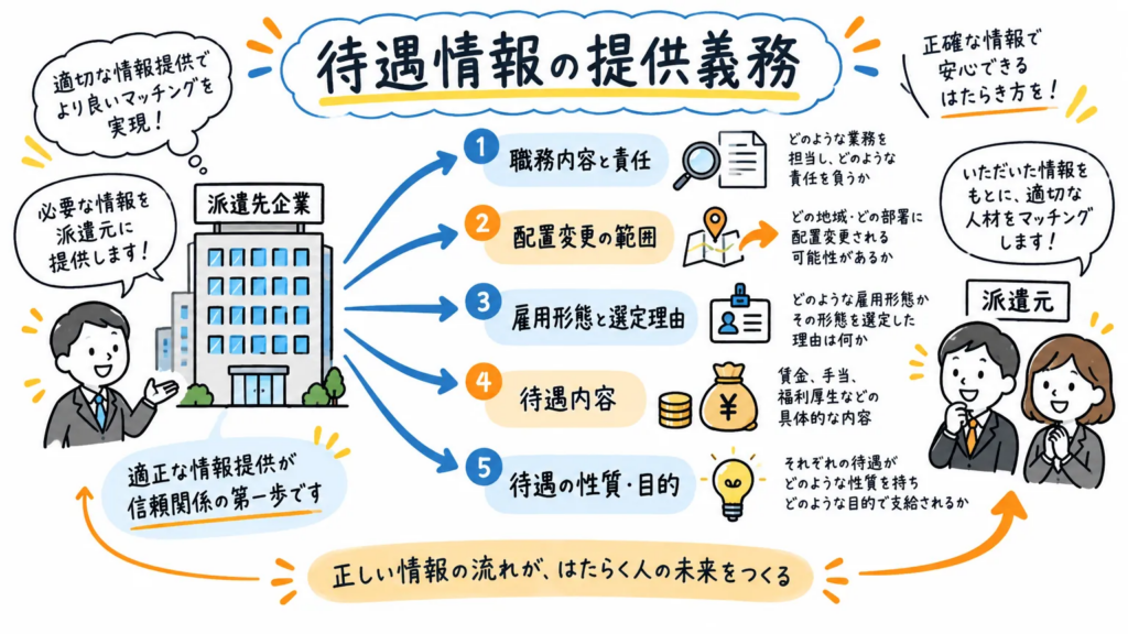 派遣先企業が派遣元へ提供する待遇情報